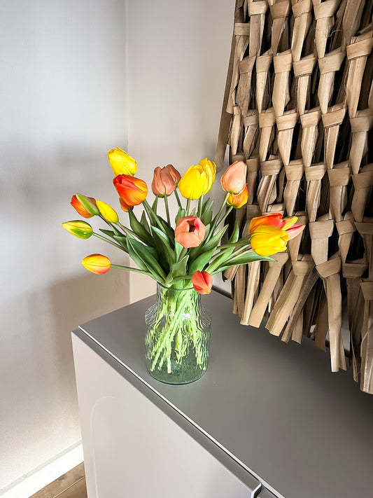 Real touch tulpen oranje/geel