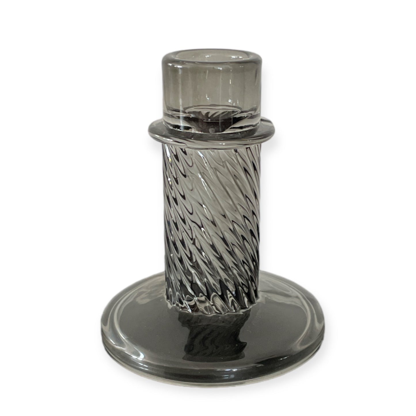 Glazen kandelaar smokey small