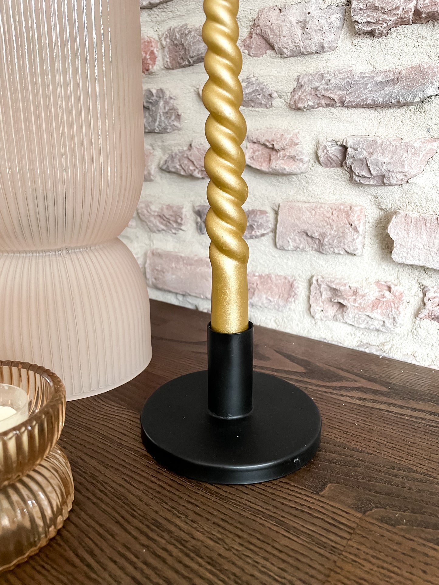 Lage kandelaar zwart