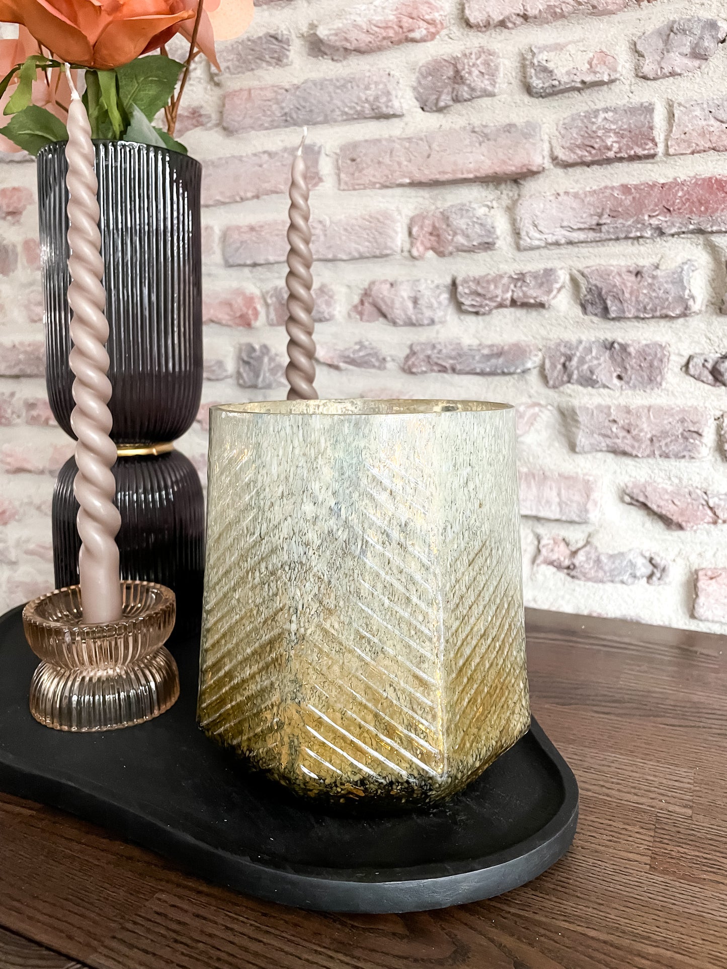 Windlicht creme/goud