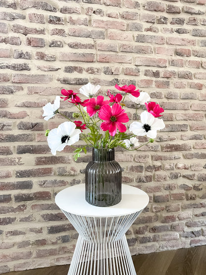 zijden boeket met Poppy en cosmos bloemen