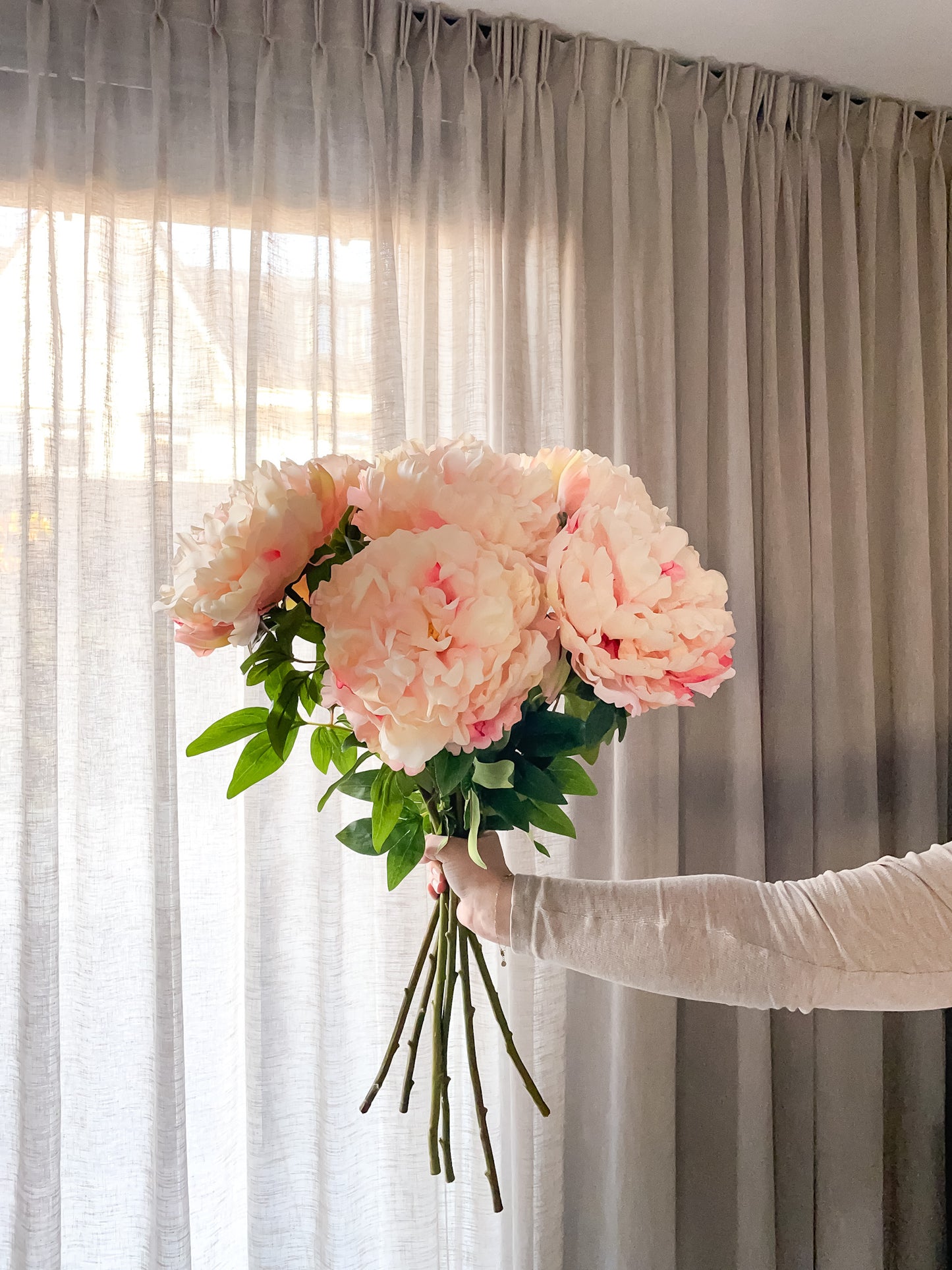 Pioenrozen kunstbloemen grote knop