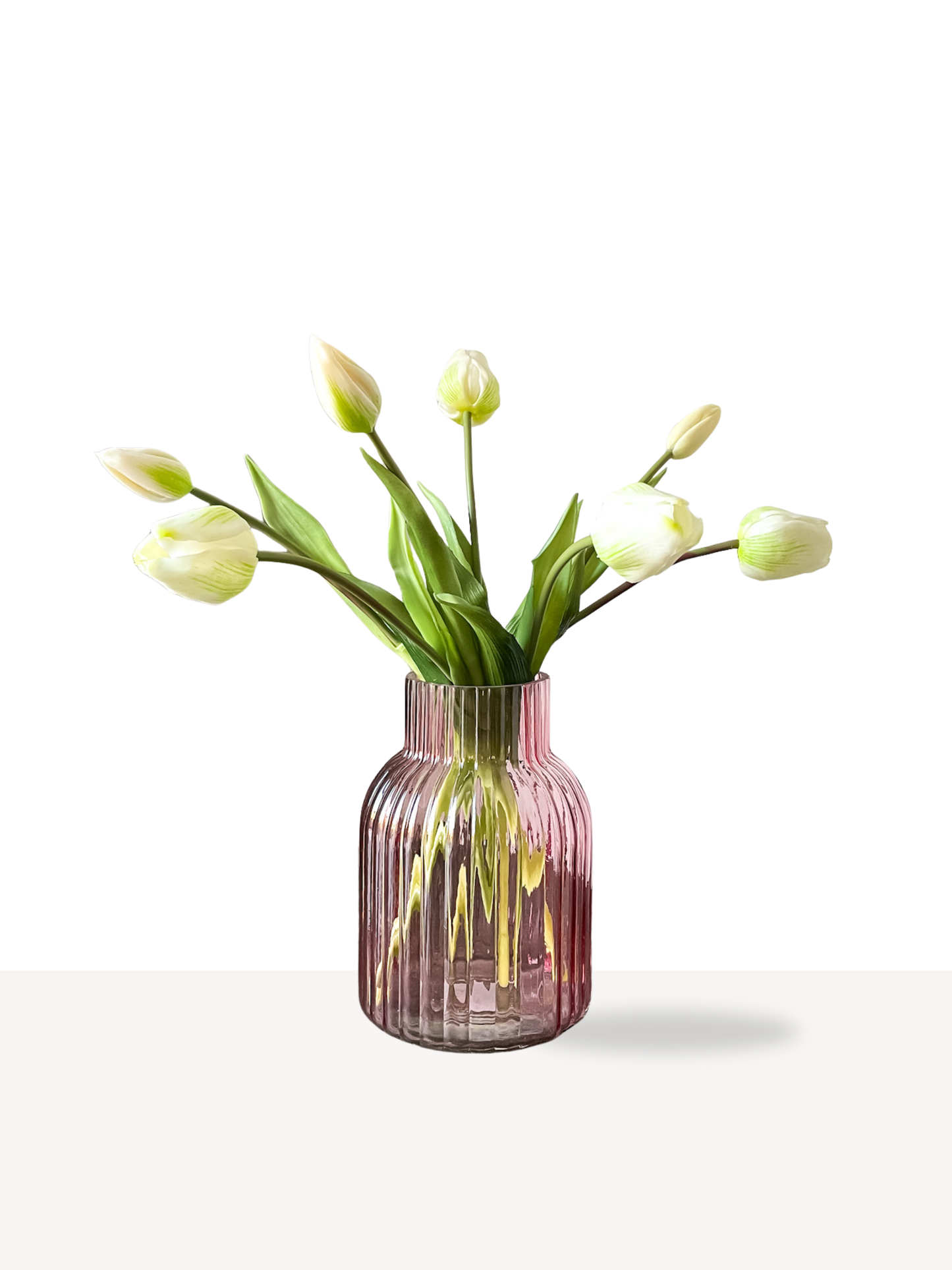 Real touch kunst tulpen in de kleur wit.