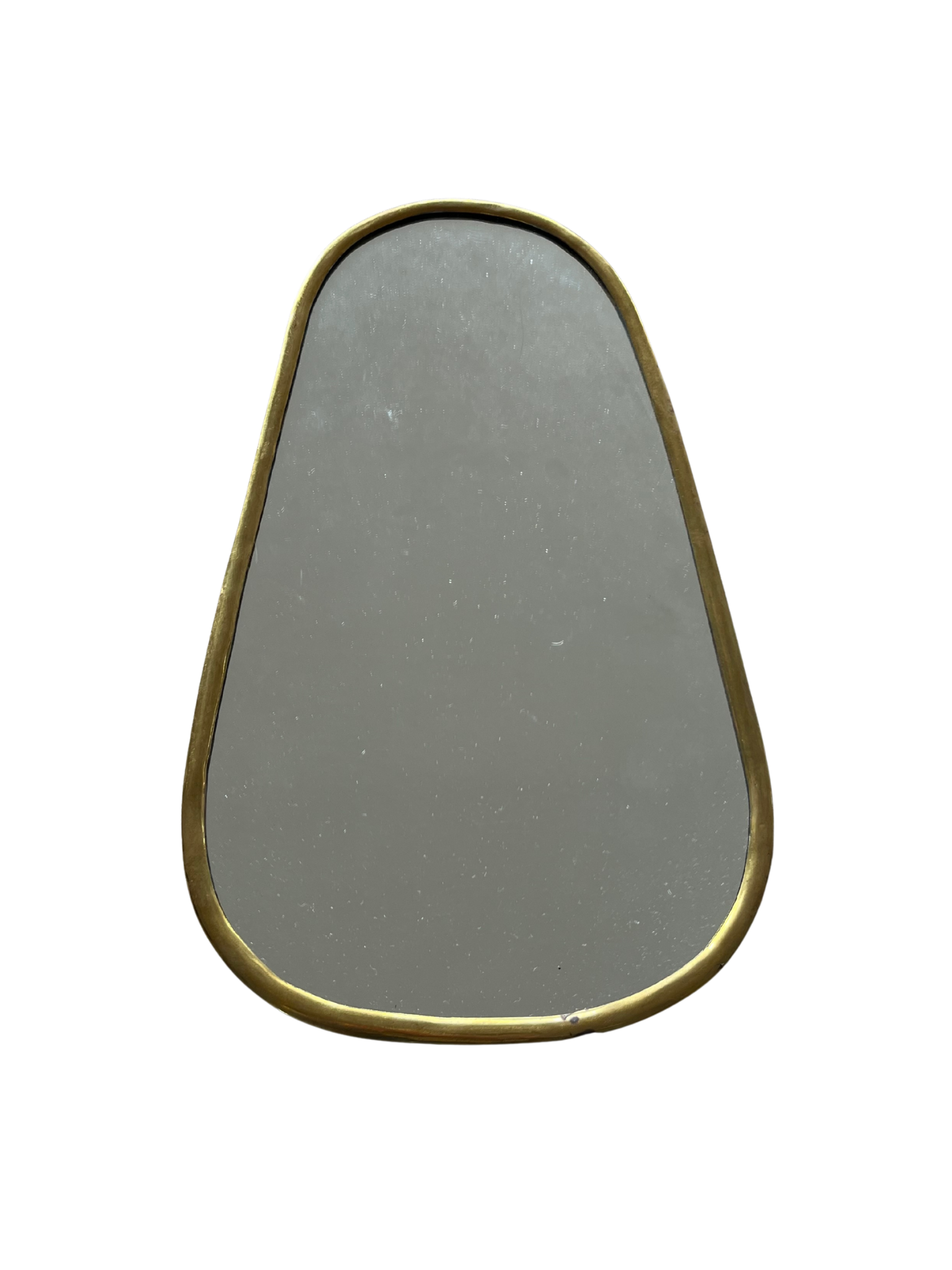 Druppelvormige spiegel in goud messing 
