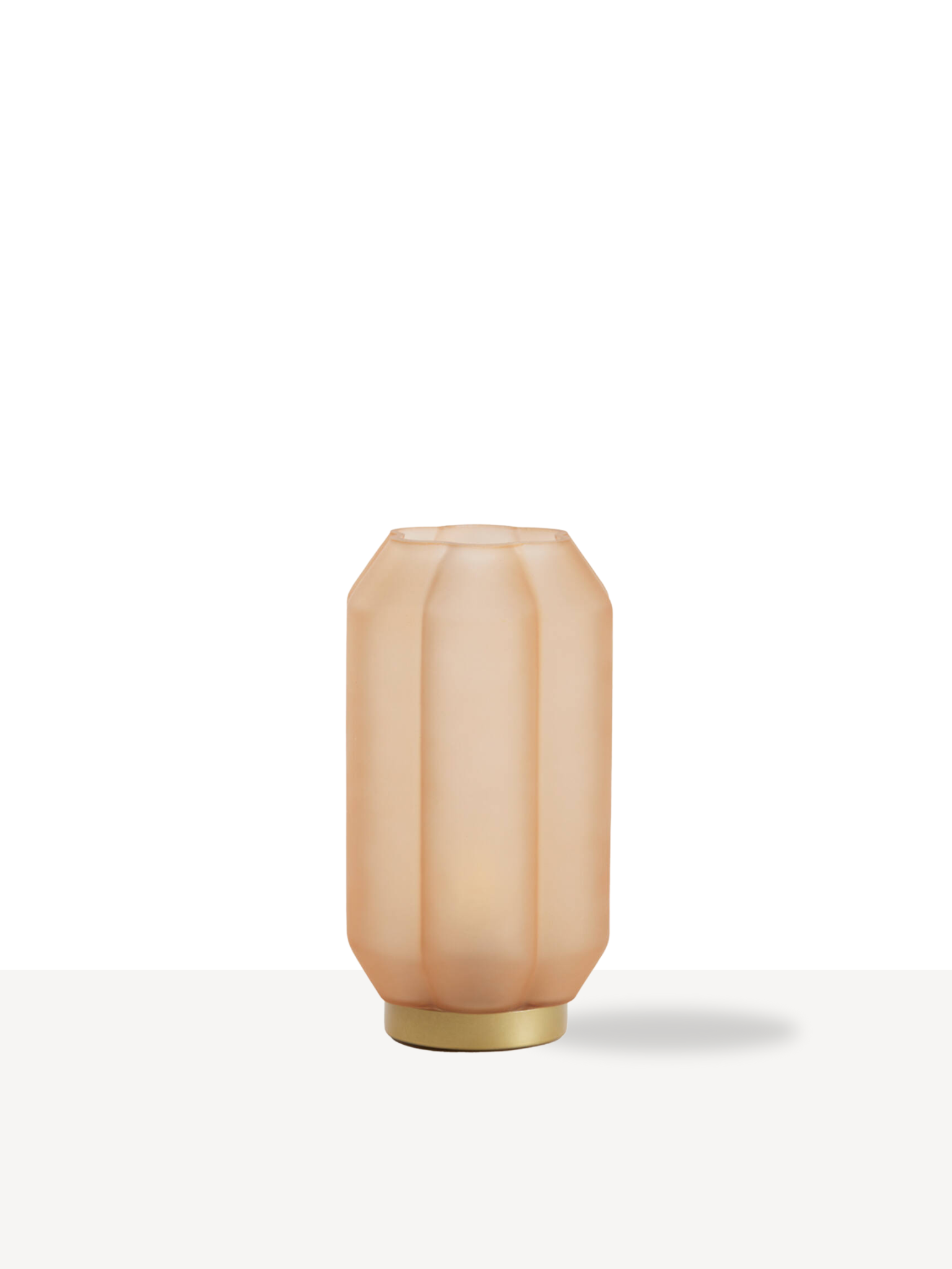 Lamp voor op tafel in kleur peach met gouden voet