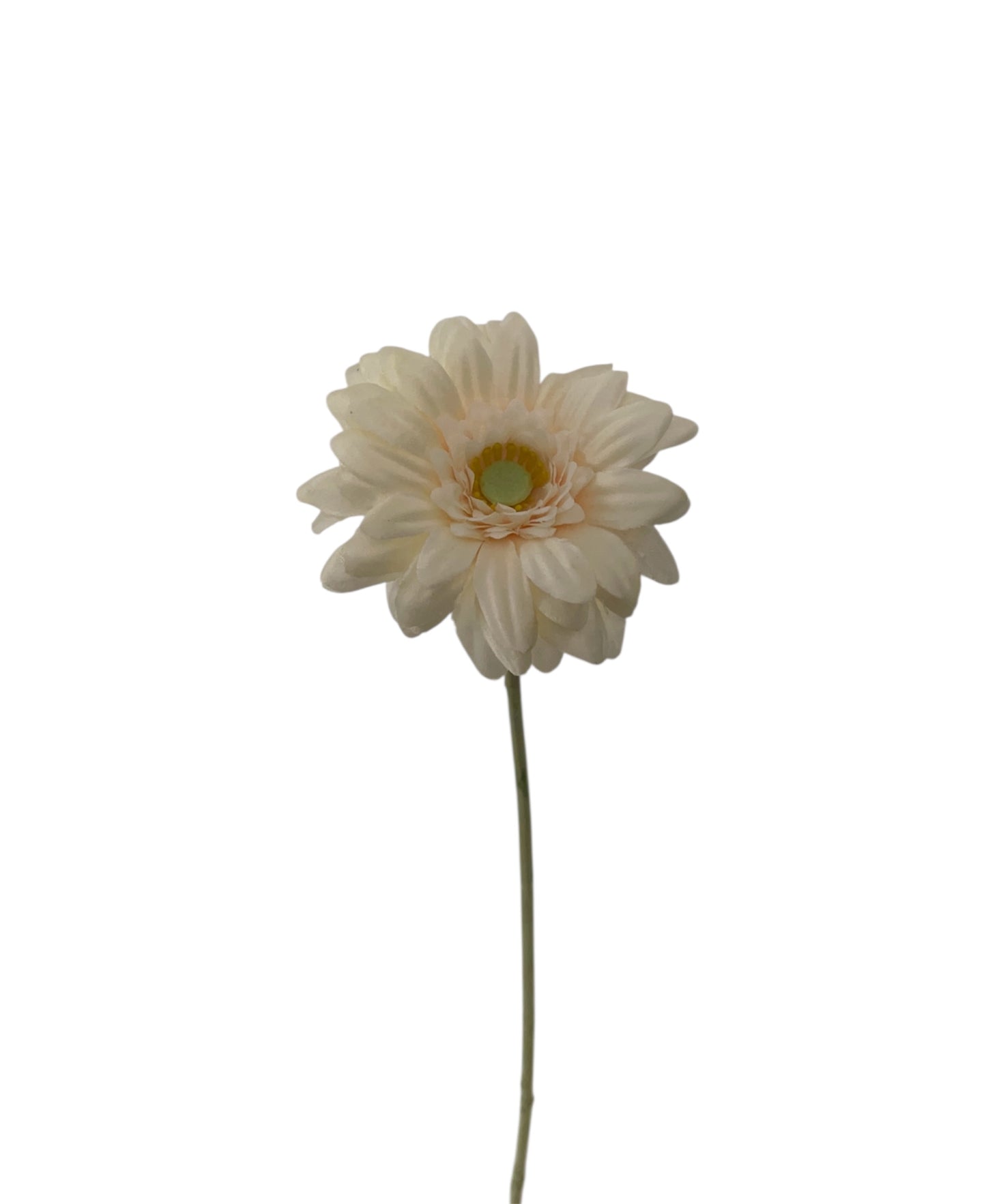 Kleine witte kunst gerbera in het ivoor/wit.