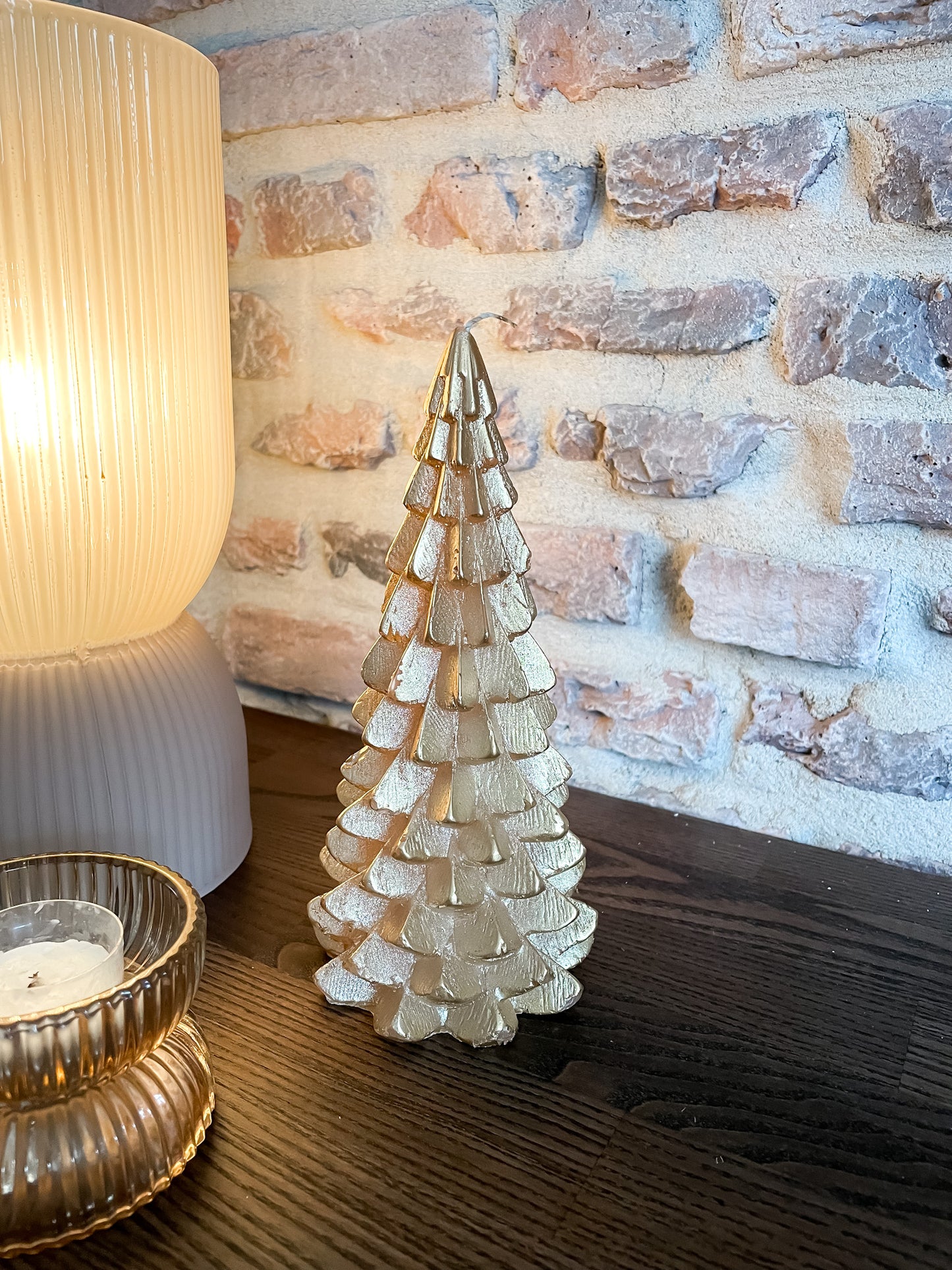 Kerstboom kaars goud