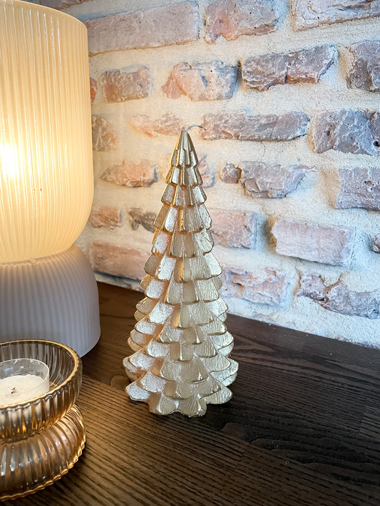 Kerstboom kaars goud