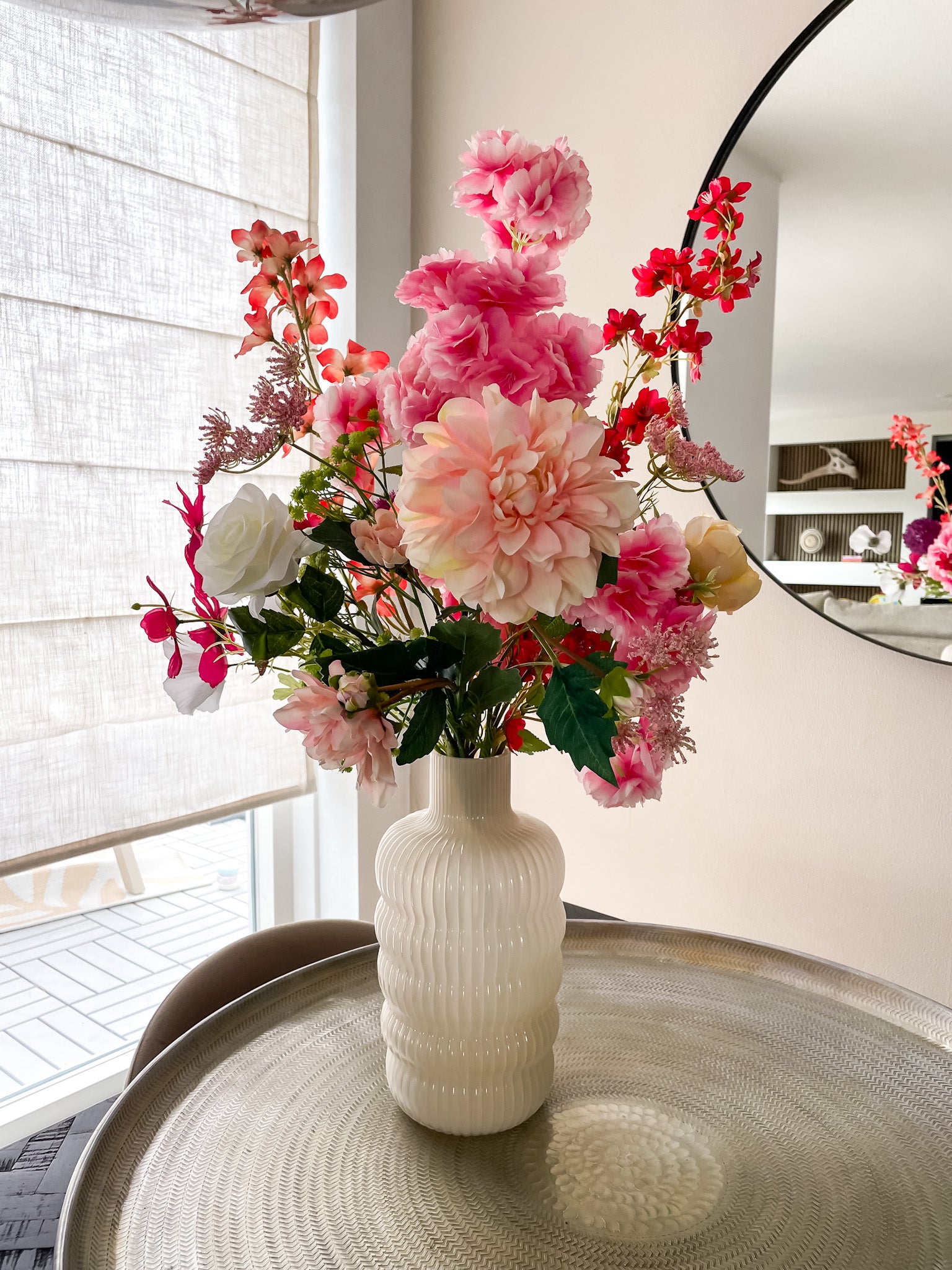 pastel roze kleurig zijden boeket 